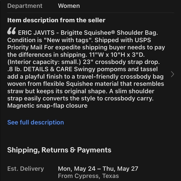 COPY - ERIC JAVITS BAG EVERY DAY ANY DAY. - Picture 7 of 7